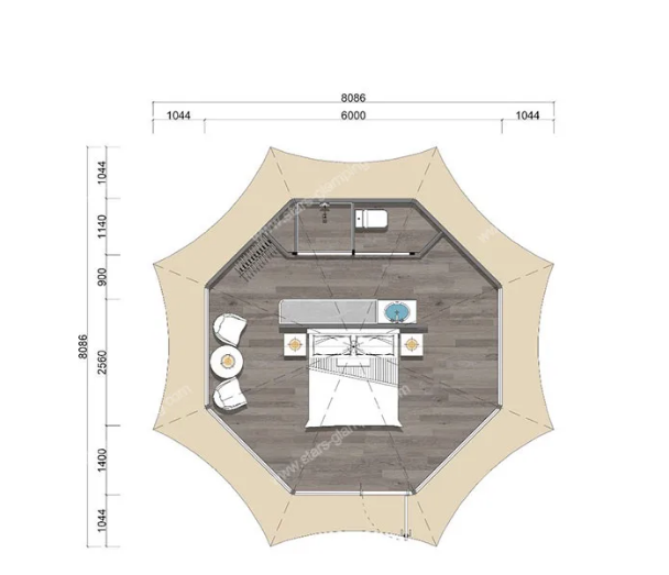 STARS GLAMPING OCTAGON LUXURY YURT TENT
