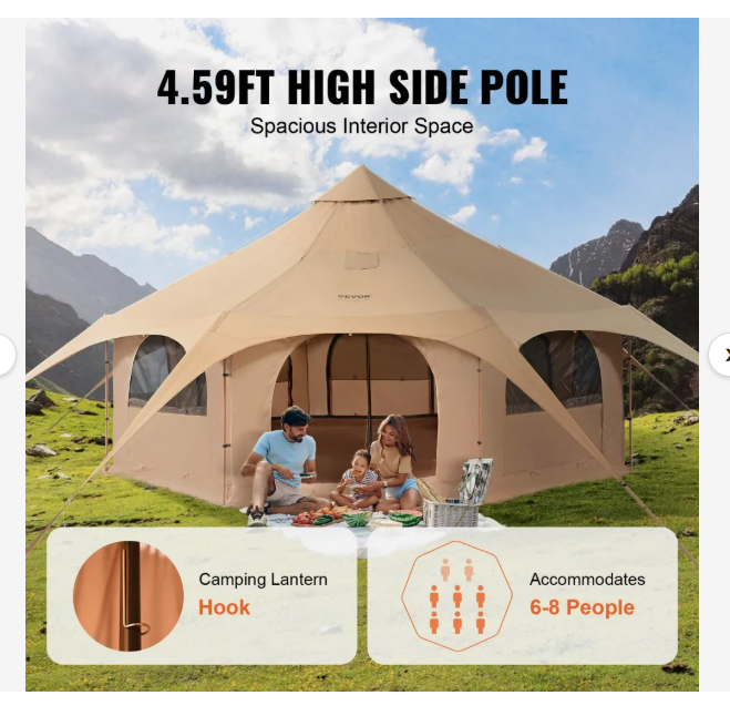 VEVOR 4 SEASONS CANVAS YURT TENT