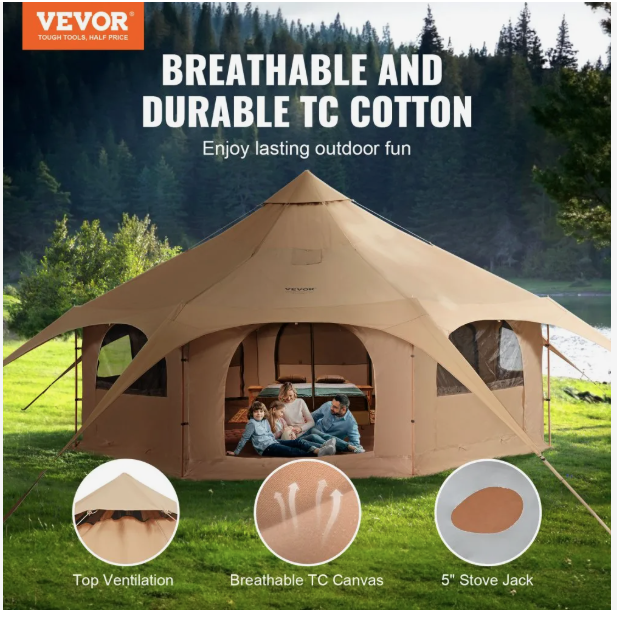 VEVOR 4 SEASONS CANVAS YURT TENT
