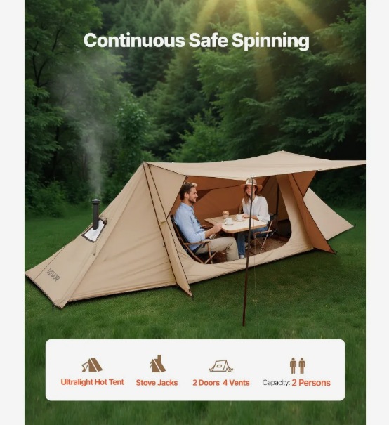 VEVOR LIGHTWEIGHT HOT TENT WITH STOVE JACK