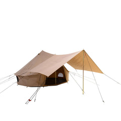 Rover Scout Tent 8'x9' (Sandstone Beige, FWR), Ground Tarp and Sunshade Tarp 100 - Sky Camp Supply
