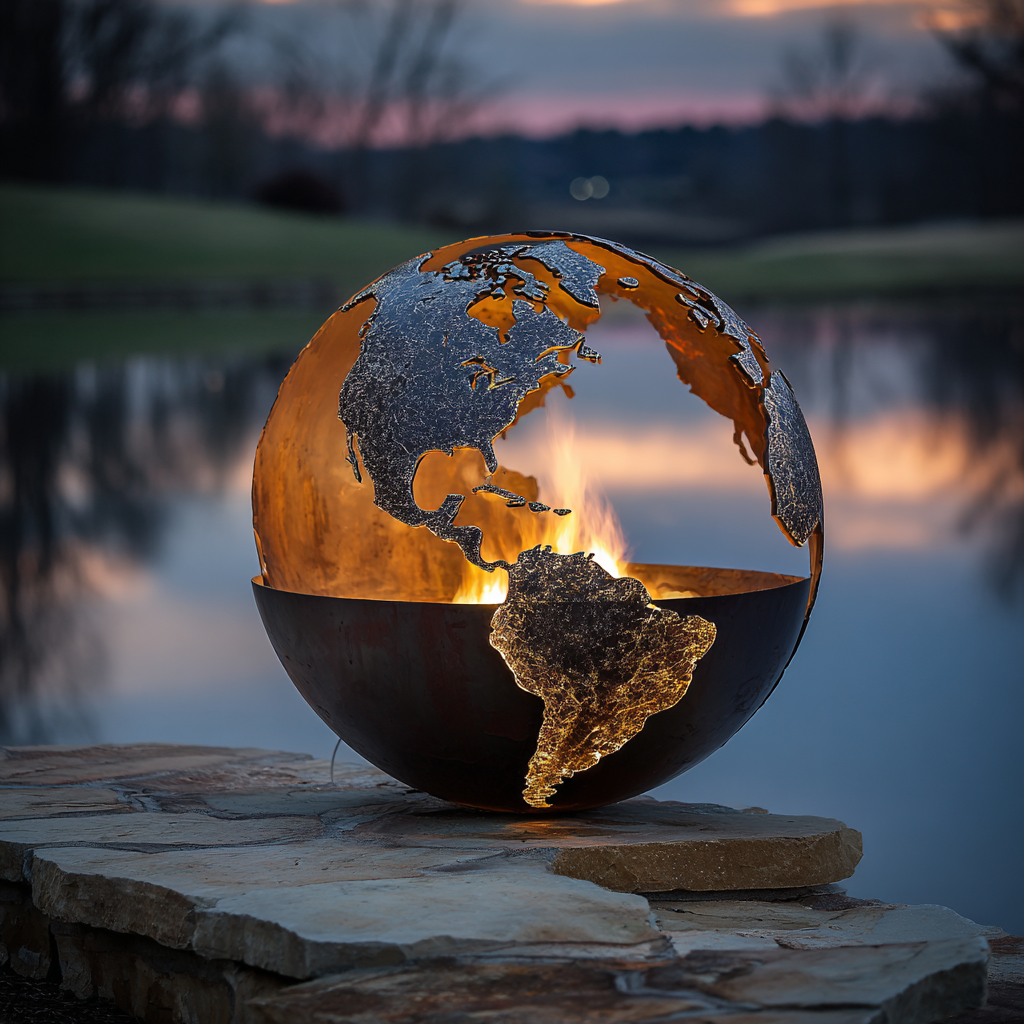 SKY CAMP SUPPLY GLOBE STEEL FIRE PIT