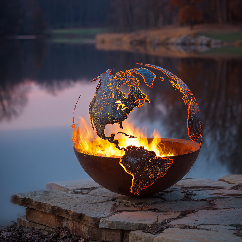 SKY CAMP SUPPLY GLOBE STEEL FIRE PIT
