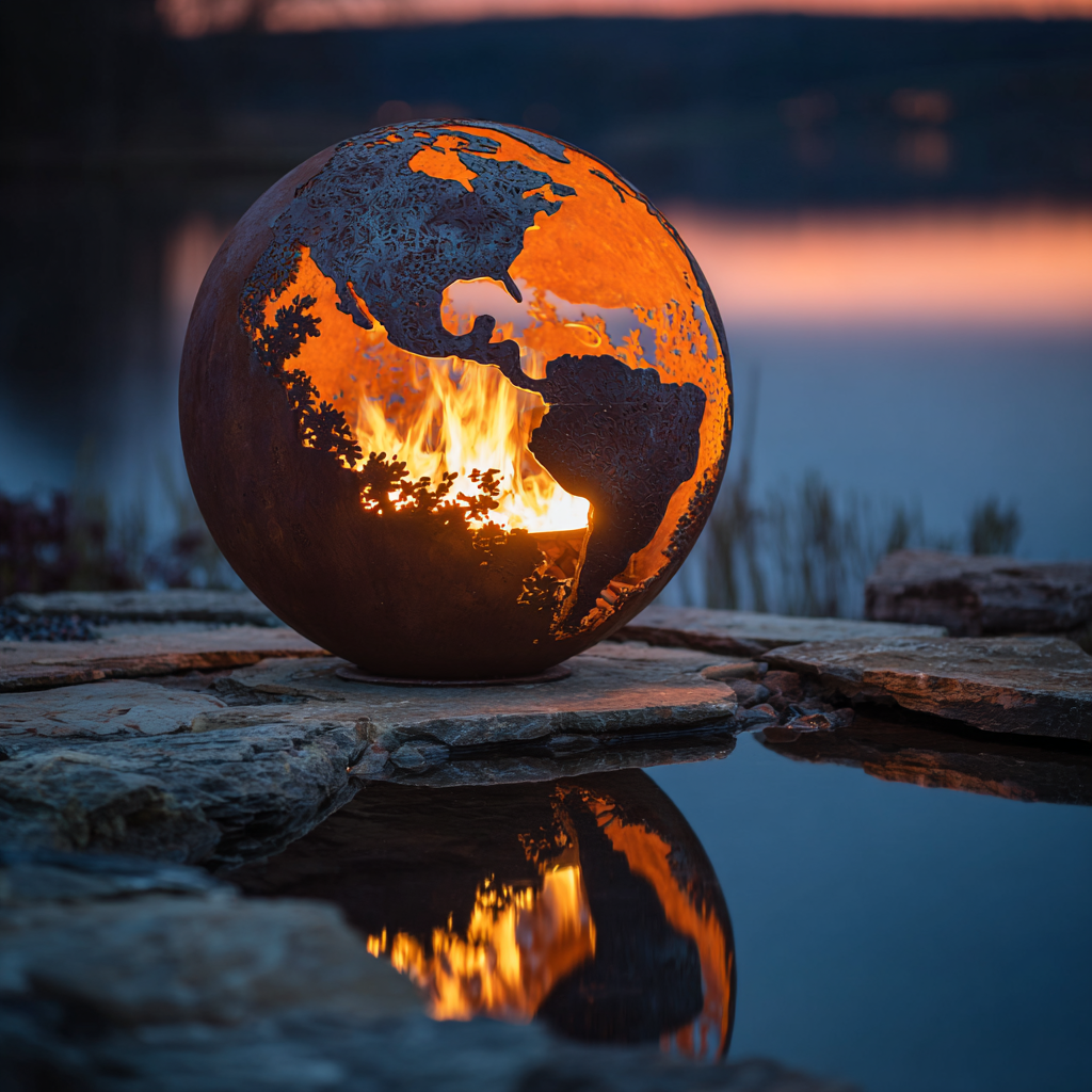 SKY CAMP SUPPLY GLOBE STEEL FIRE PIT