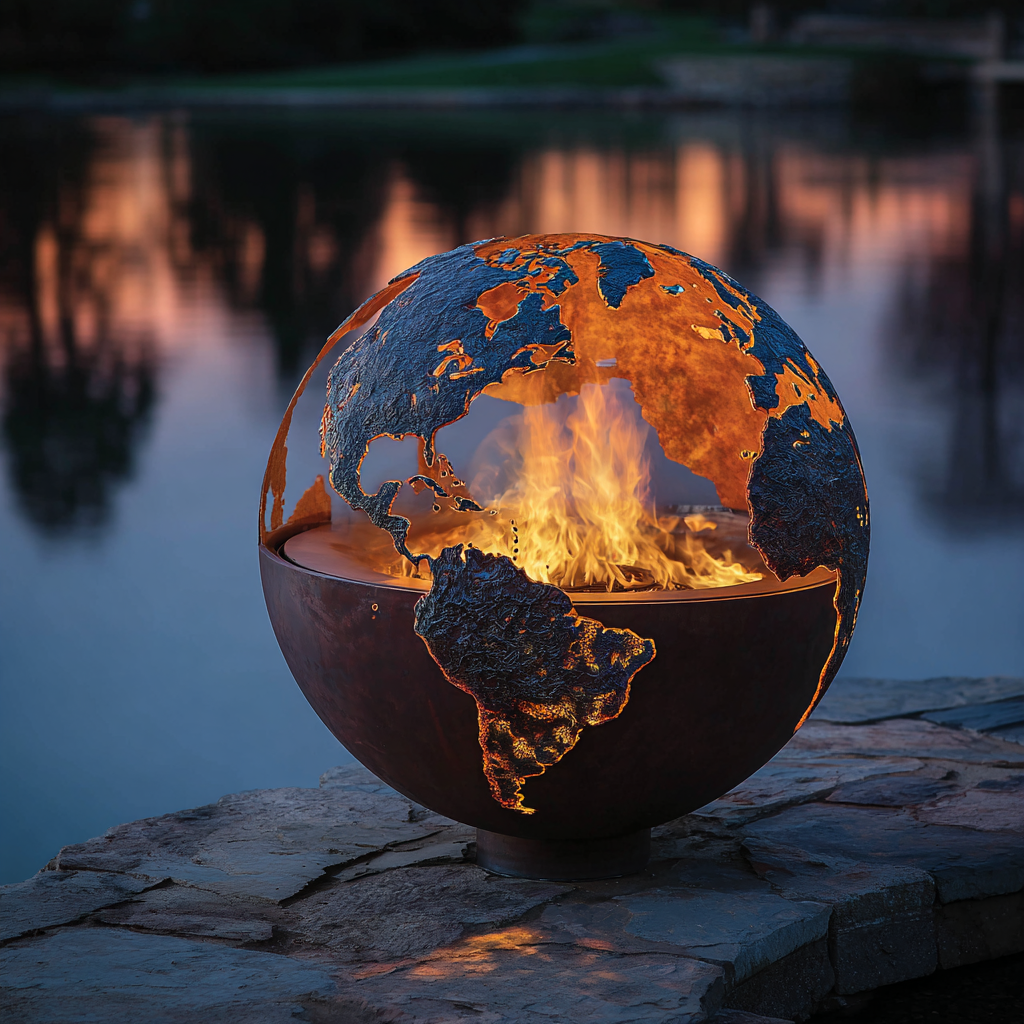 SKY CAMP SUPPLY GLOBE STEEL FIRE PIT