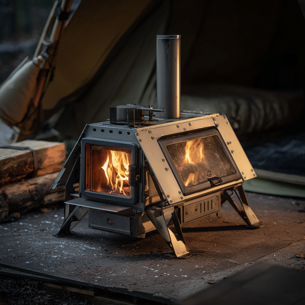SKY CAMP SUPPLY FOLDING PORTABLE WOOD STOVE