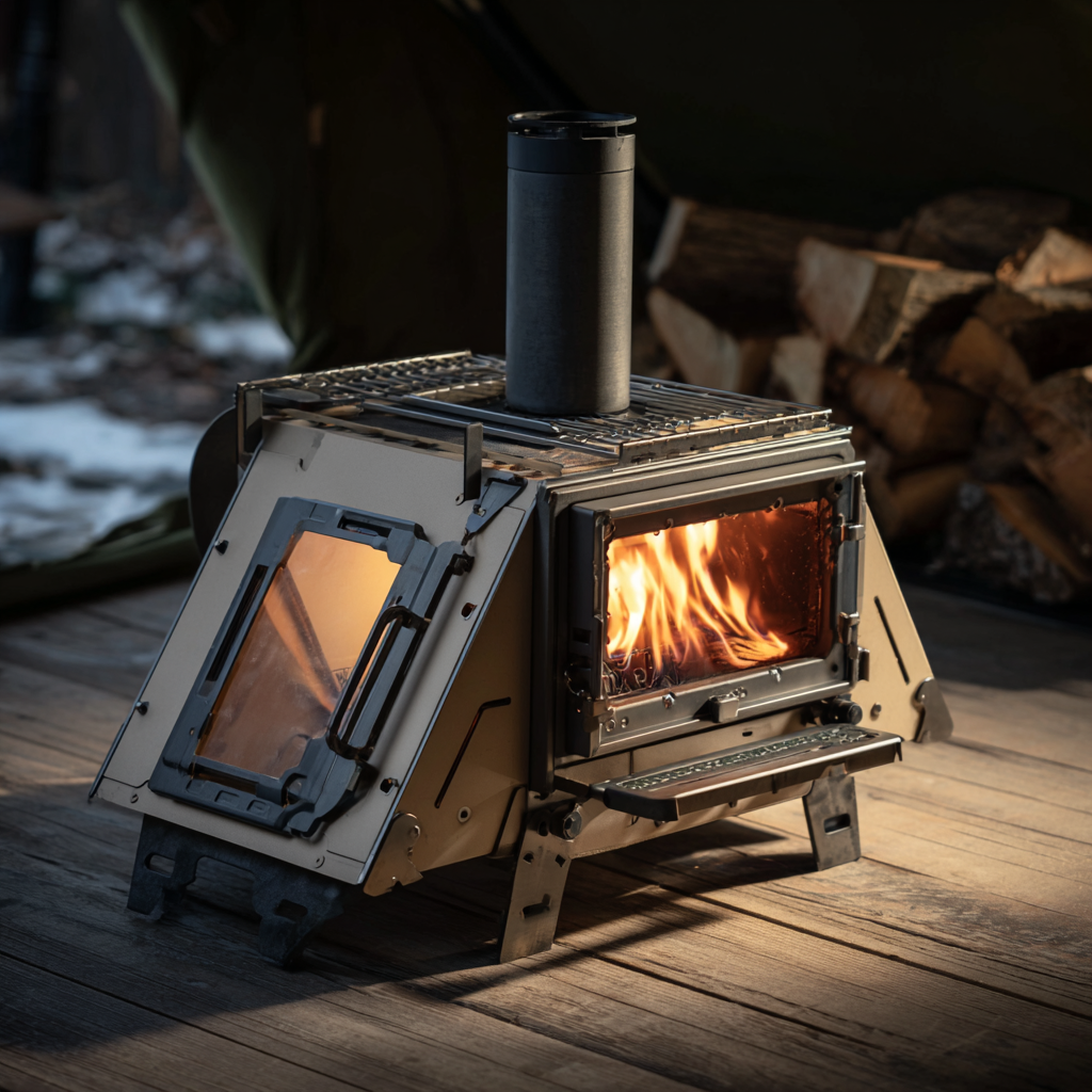SKY CAMP SUPPLY FOLDING PORTABLE WOOD STOVE
