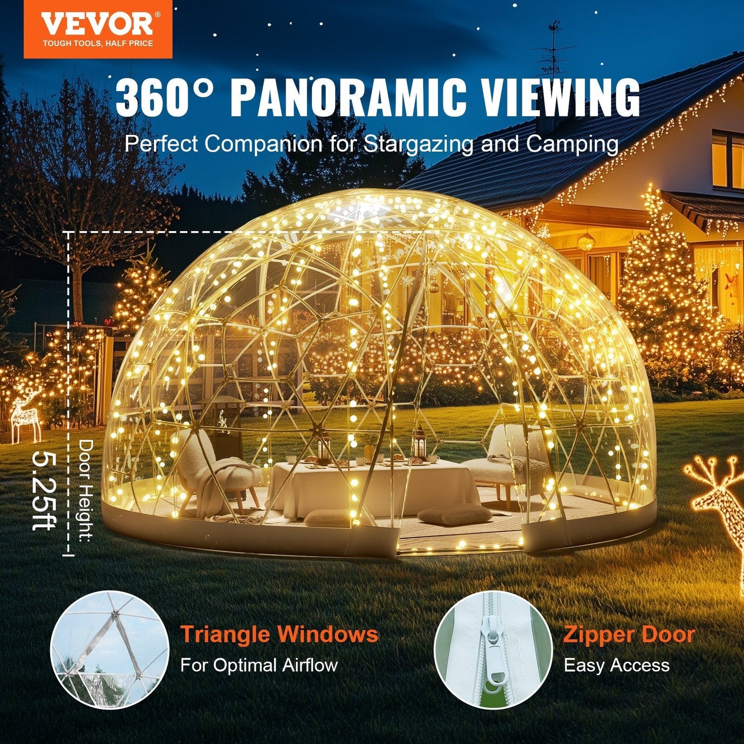 VEVOR 9.5FT GEODESIC DOME